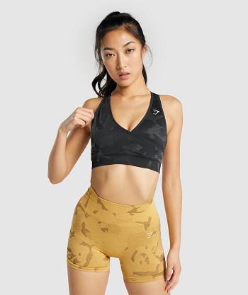 Gymshark Adapt Camo Seamless Sport Bh Dam Svarta | SE 2952SGL